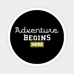 Adventure Begins Here Backpacking Magnet